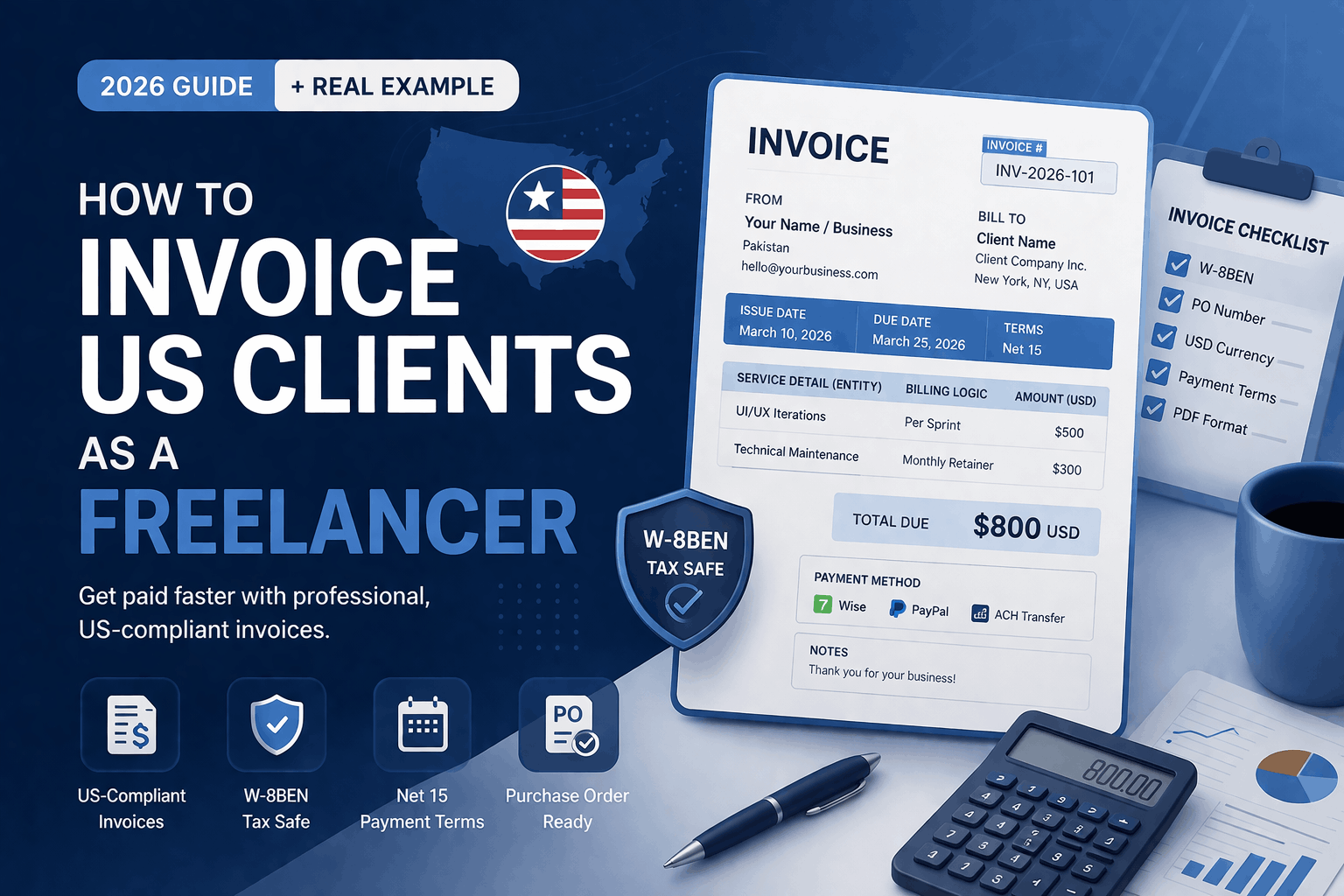 How to Invoice US Clients as a Freelancer (2026 Guide + Real Example)